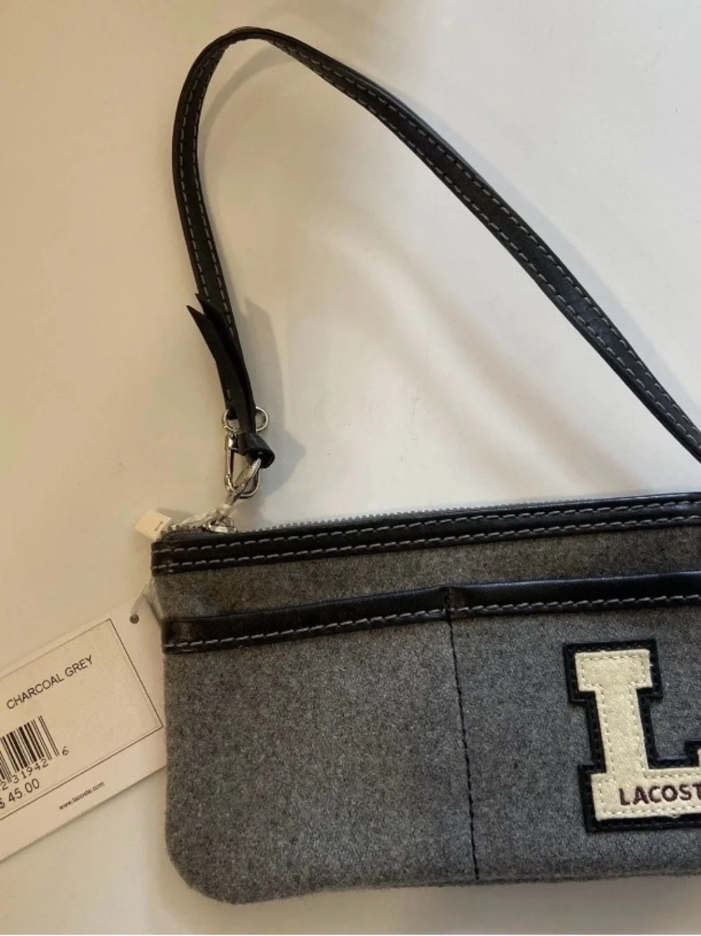 Vintage Lacoste Letterman “L” Wristlet Clutch 5x7 Zip NWT Y2K Deadstock Preppy